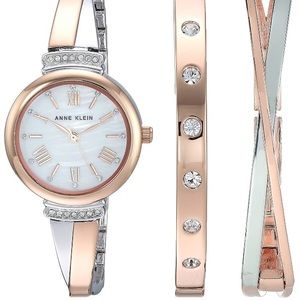 Women’s Crystal Accent Rose Gold Jewelry Set